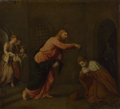 Christus tauft den heiligen Johannes den Märtyrer von Paris Bordone